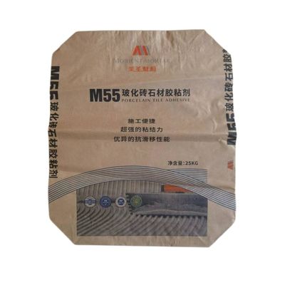 Multiwall 2 Ply Paper Sacks Waterproof Concrete Bag 20kg ISO9001 With Adhesive