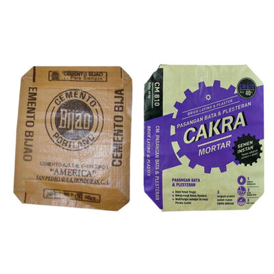 Υψηλής αντοχής σε εφελκυσμό PP υφαντή σακούλα με τετράγωνο πάτο και βαλβίδα για συσκευασία τσιμέντου 50kg