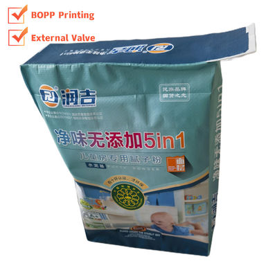 Πολυπροπυλενικό πλαστικό τύπου 35x46x10cm 86GSM Woven PP Valve Bag με πολυτελή εκτύπωση Bopp