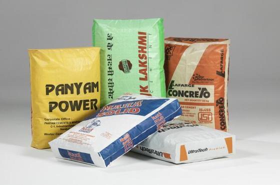 Υφαντό πολυπροπυλένιο πλαστικοποιημένη σωληνωτή βαλβίδα σακί για 50kg τετράγωνο κάτω τσιμέντου σακί επιφανειακή εκτύπωση 100% παρθένο πολυπροπυλένιο