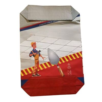 Αδιάβροχες χάρτινες βαλβιδωτές σακούλες 2 φύλλων Προσαρμοσμένες σακούλες τσιμέντου 20kg 90gsm με εκτύπωση