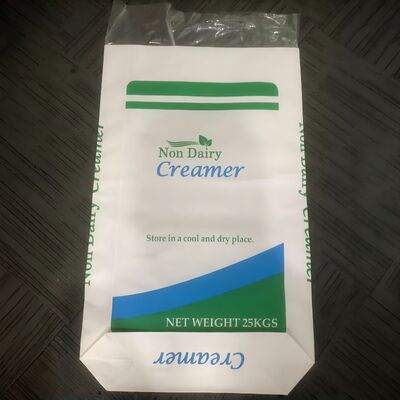 Χάρτινη σακούλα με ανοιχτό στόμα για τρόφιμα με πάτο μπλοκ για 25 kg μη γαλακτοκομική κρέμα