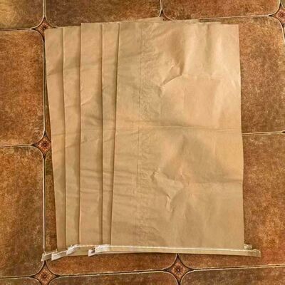 20kg Σάκος από χαρτί Kraft με ανοιχτό στόμα και ραμμένο πάτο για απομακρυντή σκουριάς, συλλέκτη σκουριάς, συσκευασία σκουριάς χυτηρίου, διαθέσιμο προσαρμοσμένο μέγεθος